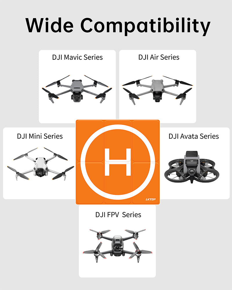 LKTOP Drone Landing Pad Weighted Foldable for DJI Drone, Double-Sided Waterproof Helipad Large Landing Mat, Compatibility: DJI Mavic/Air/Mini/Avata/FPV Series Accessories (26 inch/65 cm)