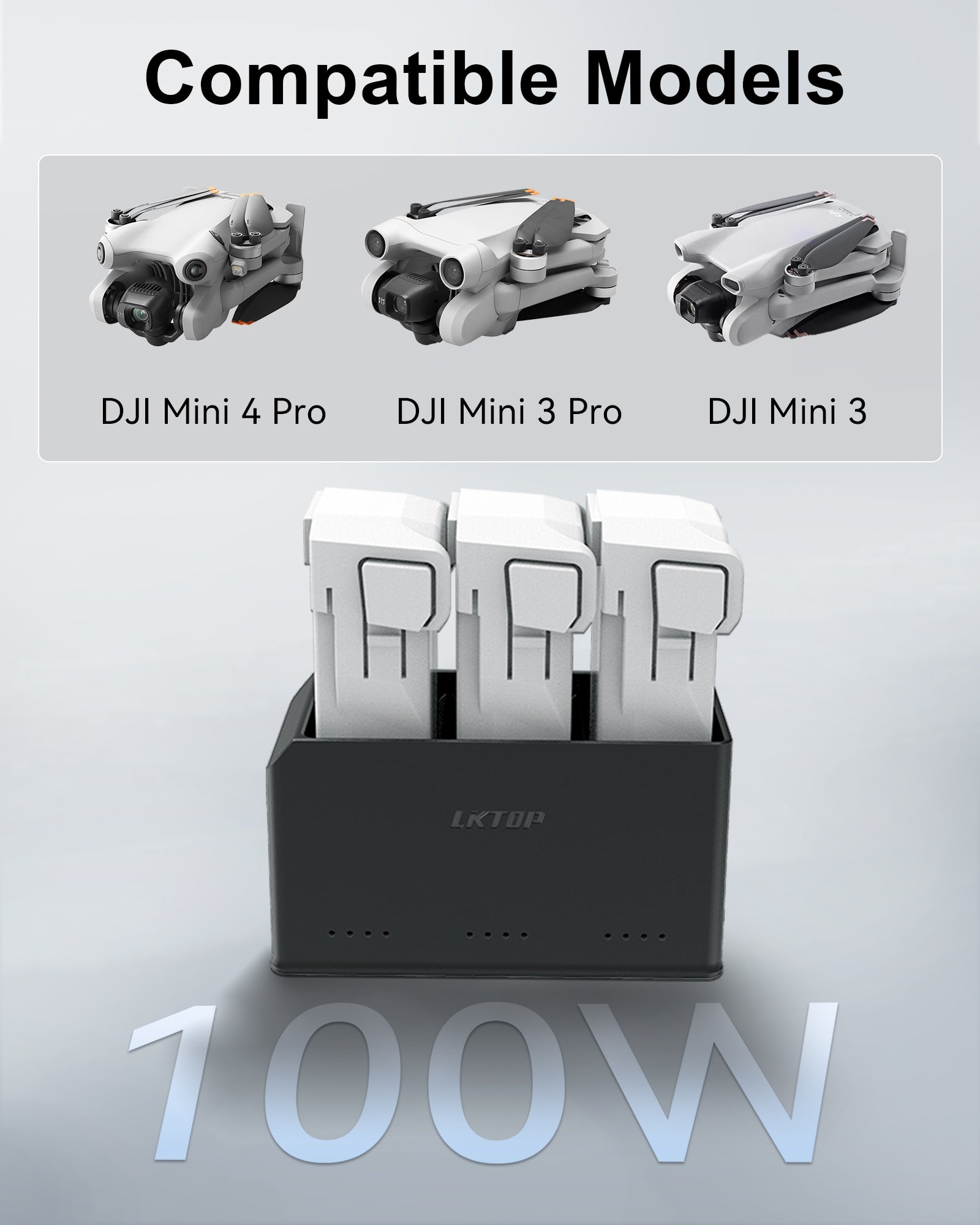 LKTOP 100W Mini 4 Pro/Mini 3 Series Battery Charging Hub